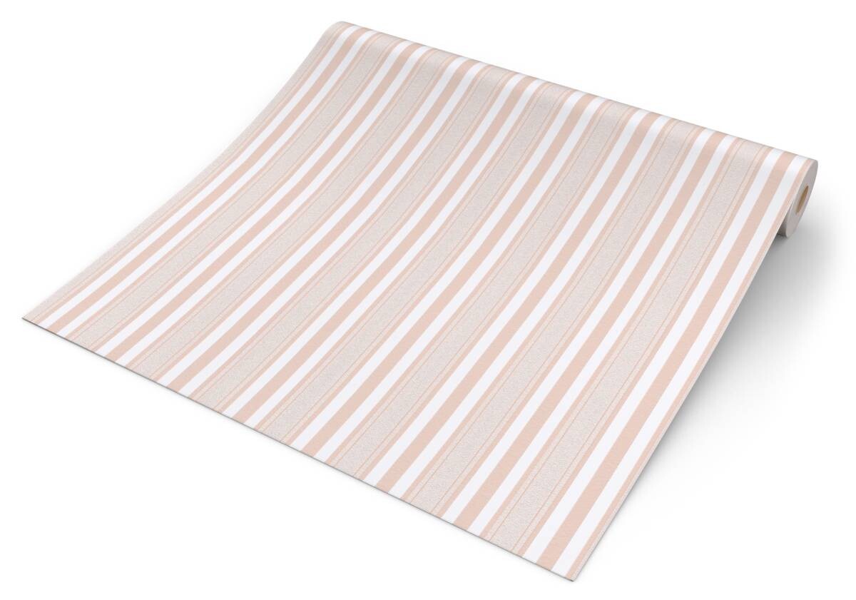 Vliestapete Streifen rosa weiß B/L: ca. 53x1005 cm