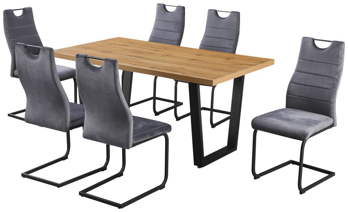 Tischgruppe Miami Eiche Nachbildung grau B/H/T: ca. 160x76x90 cm