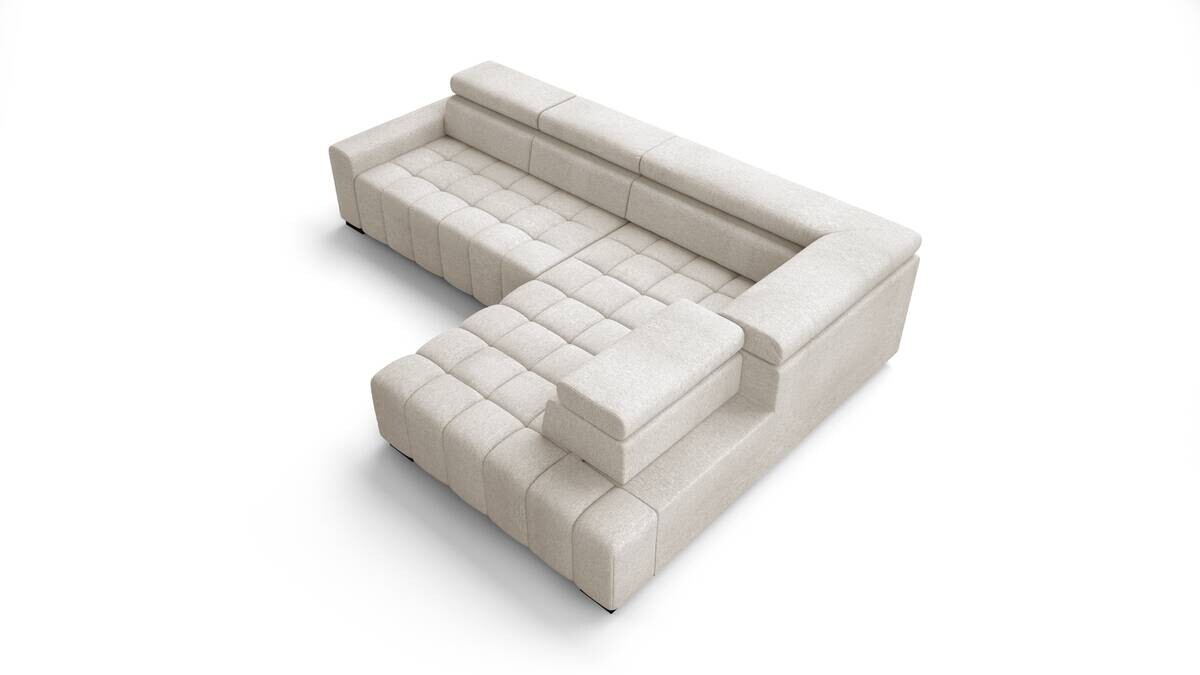 Ecksofa mit Bettfunktion beige Flachgewebe B/T: ca. 300x210 cm
