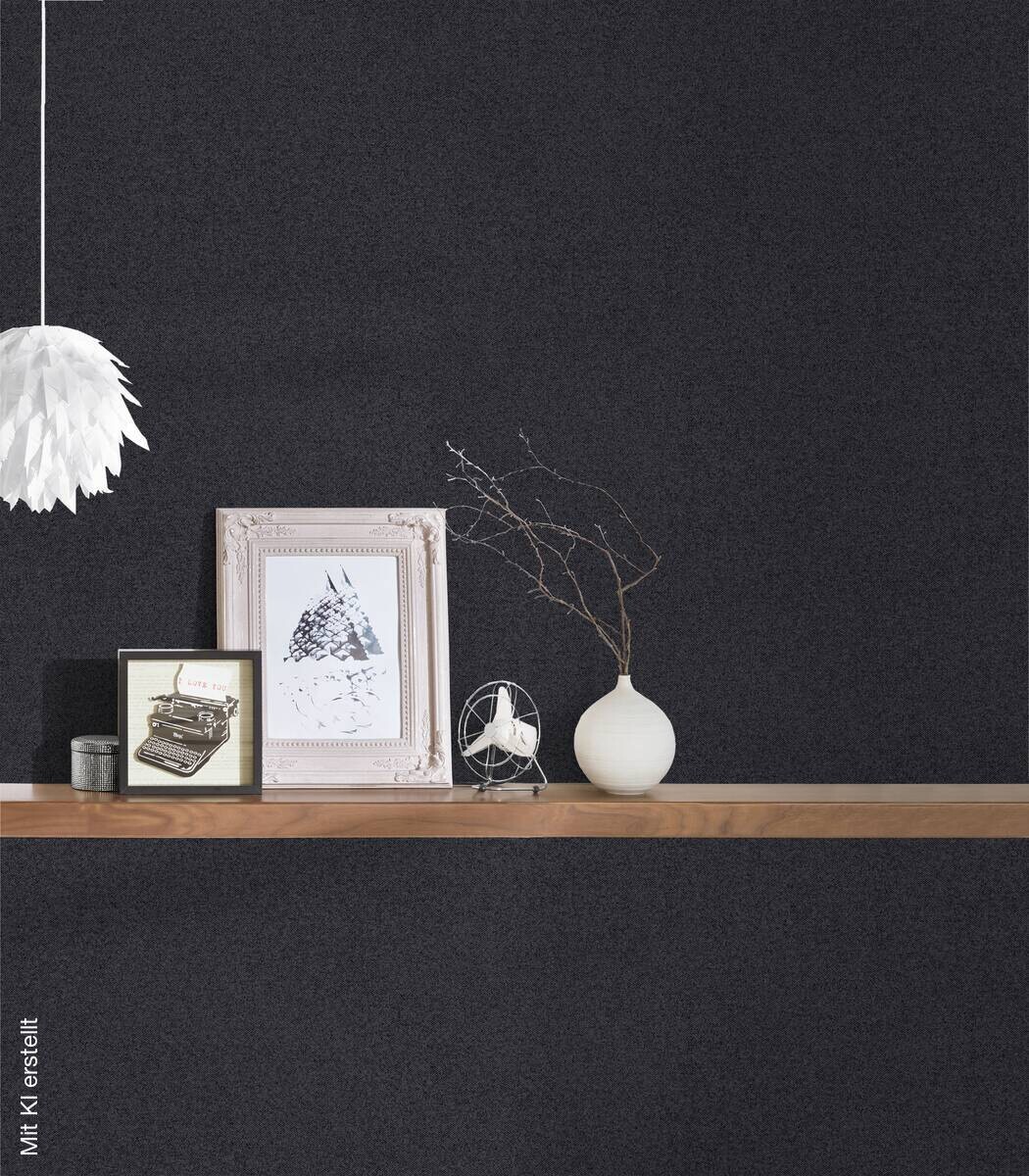 A.S.Creation Vliestapete New Elegance Uni schwarz B/L: ca. 53x1005 cm
