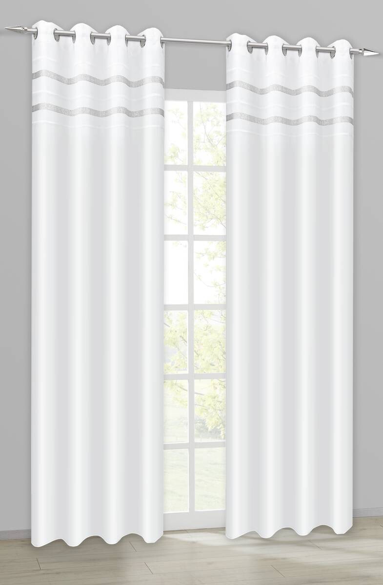 POCOline Ösenvorhang Strass weiß B/L: ca. 140x245 cm