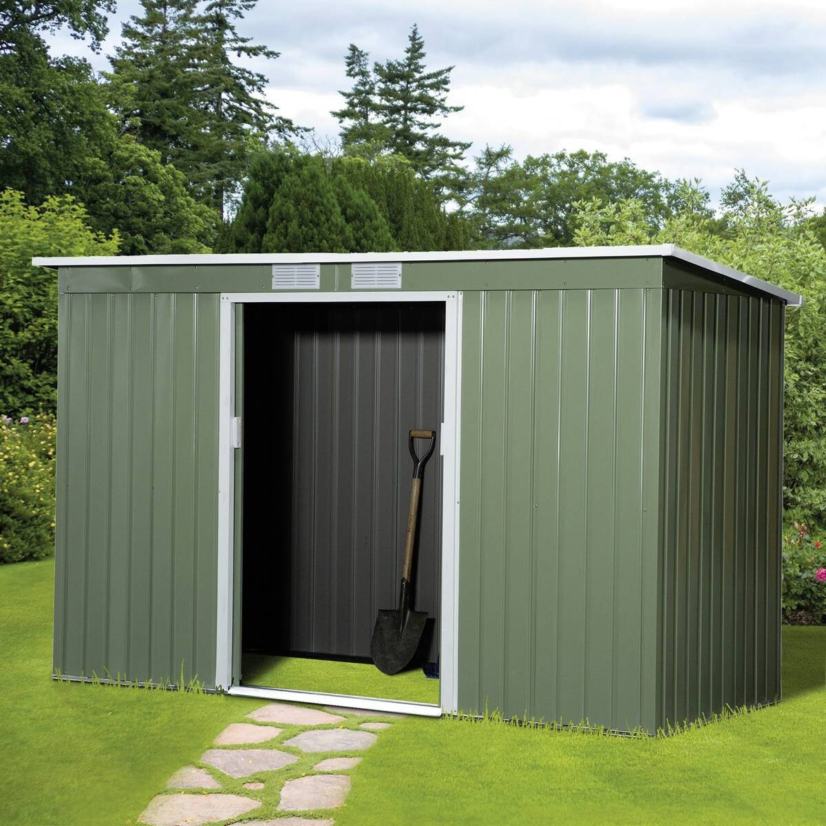 Outsunny Gartenschrank grün Stahl B/H/T: ca. 277x173x130 cm