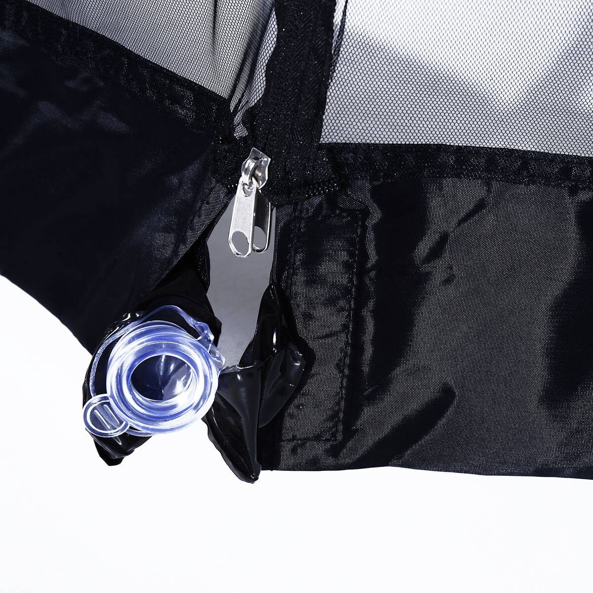 Outsunny Moskitonetz für Sonnenschirm schwarz Kunststoff H/D: ca. 230x300 cm