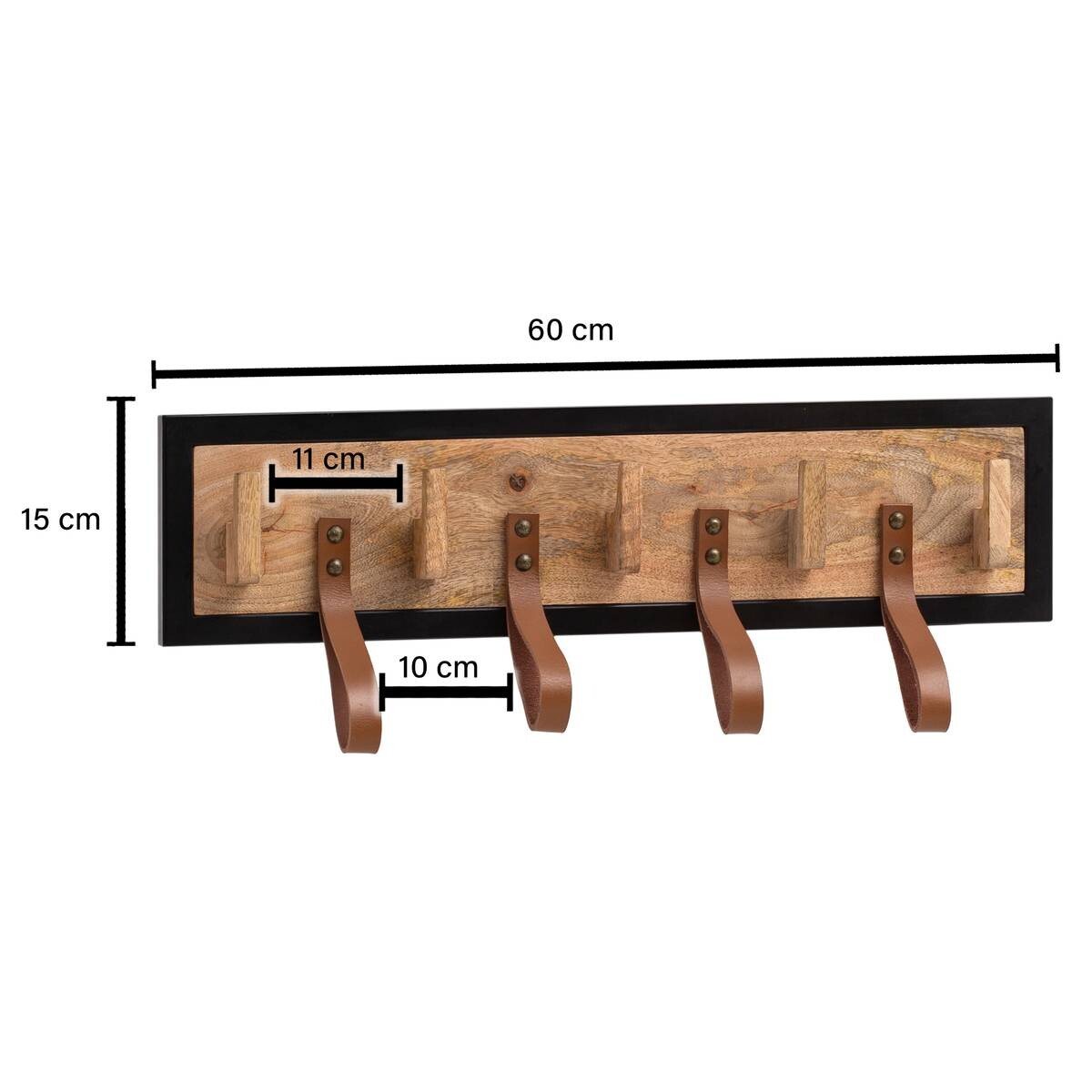 Wandgarderobe braun B/H/T: ca. 60x15x6 cm