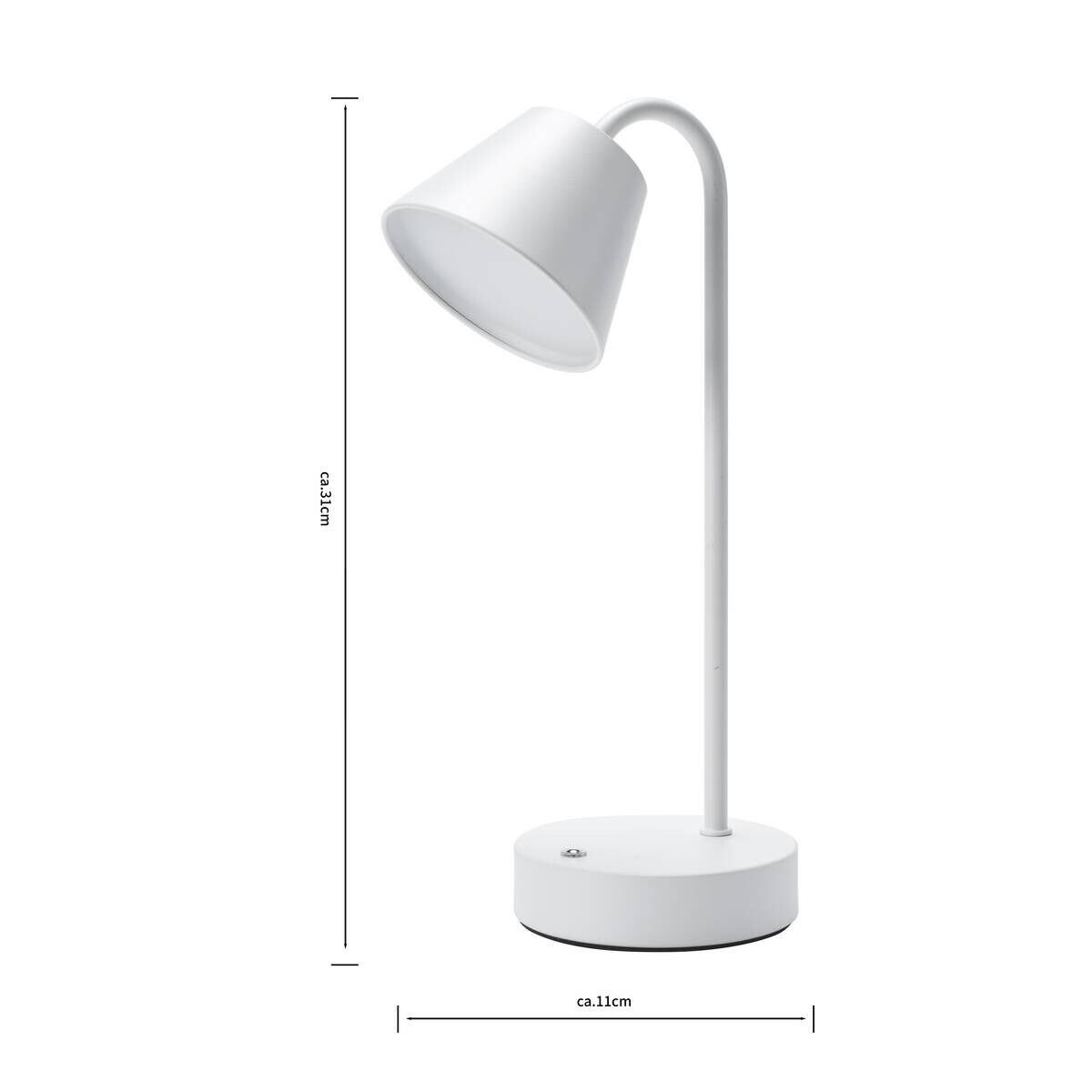POCOline LED-Tischleuchte Darla weiß Metall B/H/L: ca. 11x31x11 cm