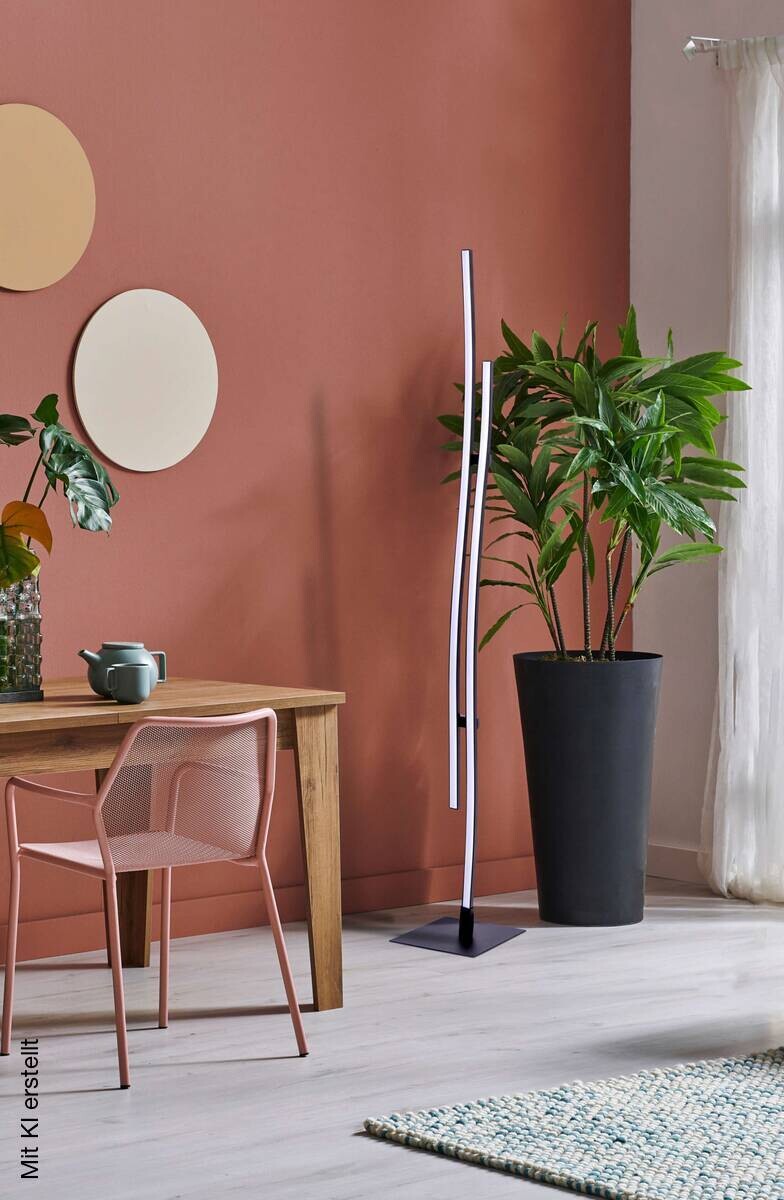 Näve Leuchten Stehlampe 2069722 schwarz Metall Kunststoff B/H/T: ca. 13x130x13 cm 2 Brennstellen