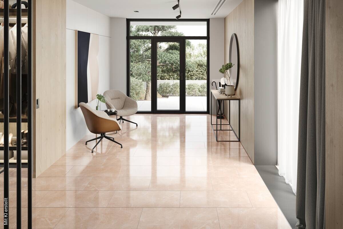 Click-Vinylboden Botticino Hochglanz 1,92 m² im Pak. B/L: ca. 80x40 cm pro Paket