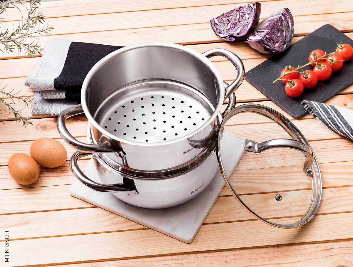 BERGNER Topfset Gourmet silber Edelstahl 3 tlg.
