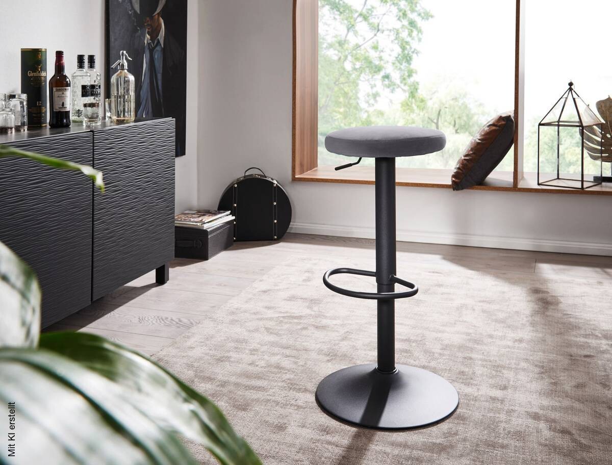Barhocker grau Polyester B/H/T/D: ca. 40x79x40x35 cm