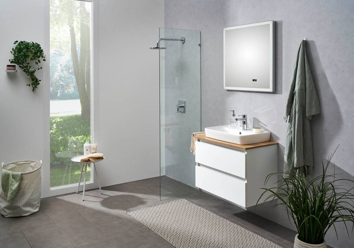 Badezimmer-Set Quickset 360 weiß glanz B/H/T: ca. 78x200x50 cm