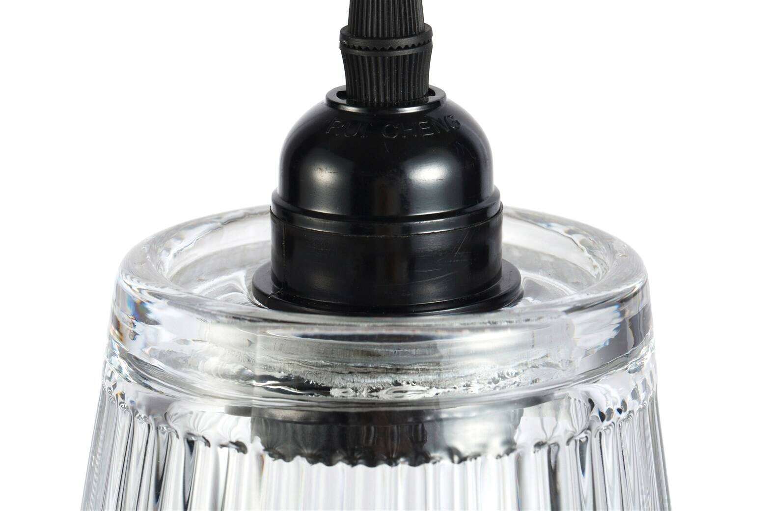 Kayoom Pendelleuchte schwarz transparent Glas B/H/L: ca. 14,5x25x14,5 cm E27 1 Brennstellen