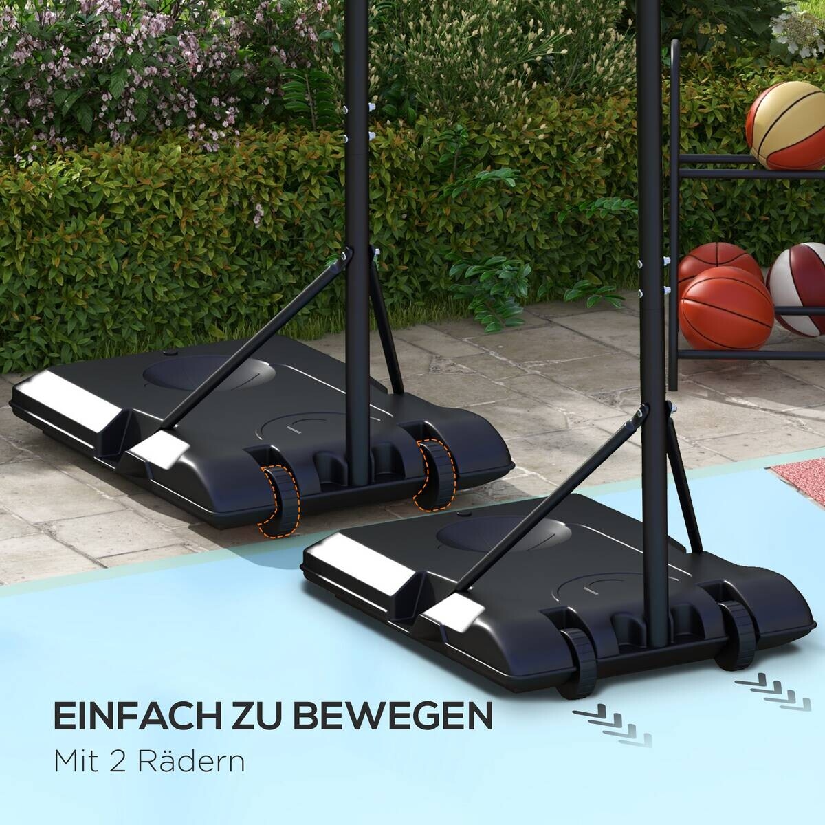 SPORTNOW Basketballkorb schwarz B/H/L: ca. 2,1x45,5x72 cm