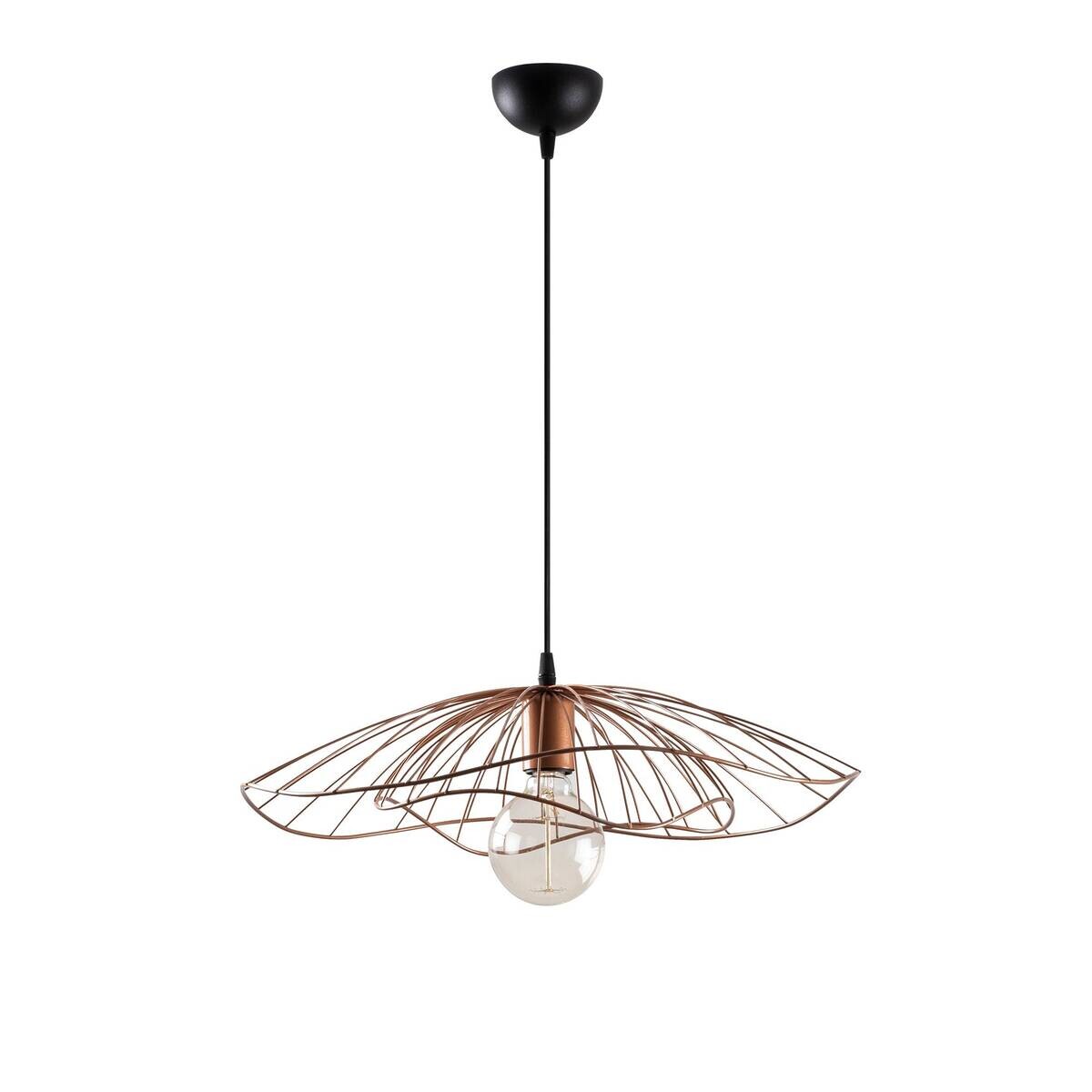 Opviq Pendelleuchte Tel Kupfer Metall B/H/T/L/D: ca. 50x111x50x50x50 cm E27 1 Brennstellen