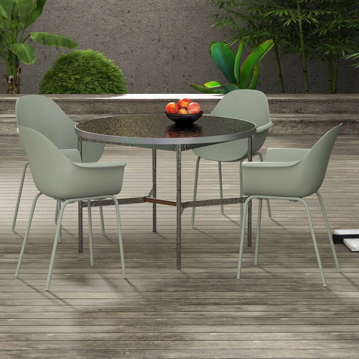 Outsunny Bistro-Set grün Kunststoff B/H/L: ca. 55x84x59 cm