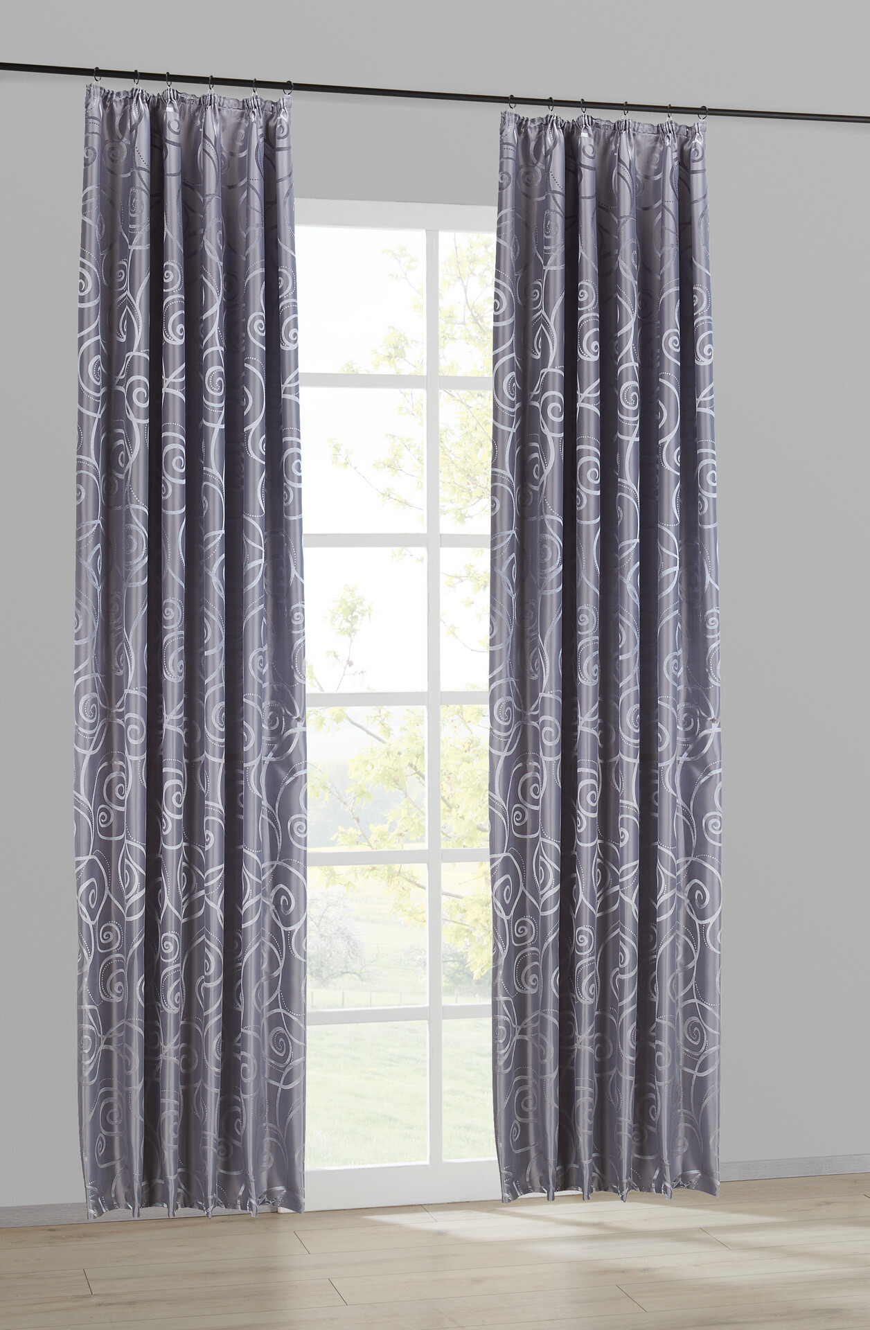 silver edition Dekovorhang Triest silber B/H: ca. 140x300 cm