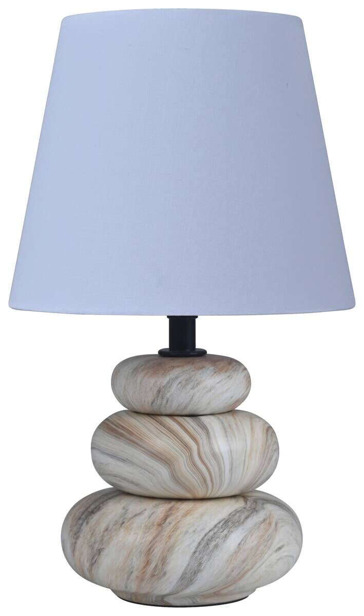 POCOline Keramik Tischleuchte Adriana beige braun weiß Keramik B/H/L: ca. 16,5x17,5x16,5 cm E14 1 Brennstellen