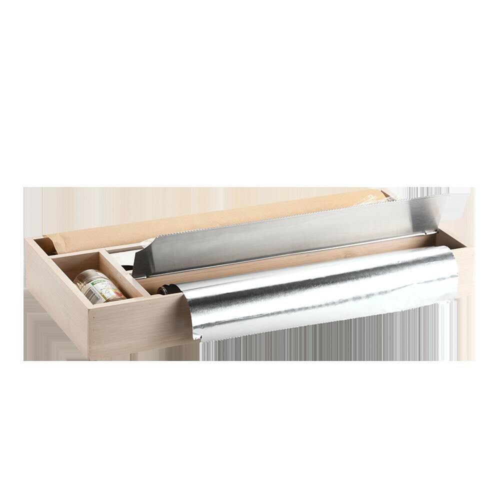 Kesper Folienspender braun Bambus B/H/L: ca. 20,5x6x47 cm