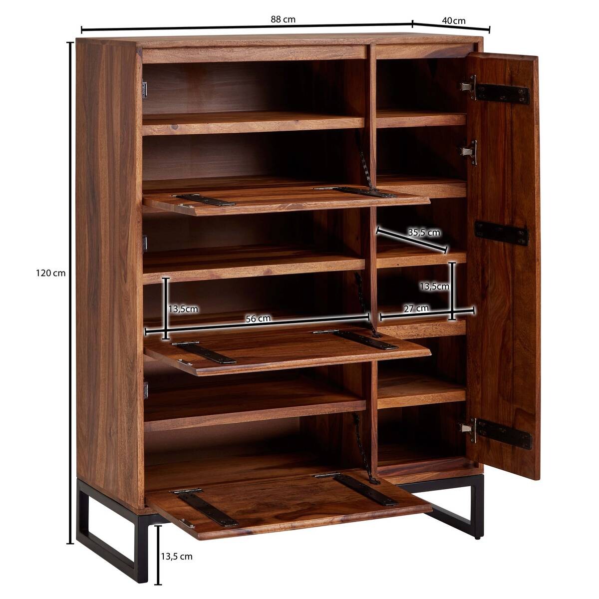 Schuhschrank rosenholz Nachbildung B/H/T: ca. 40x120x88 cm