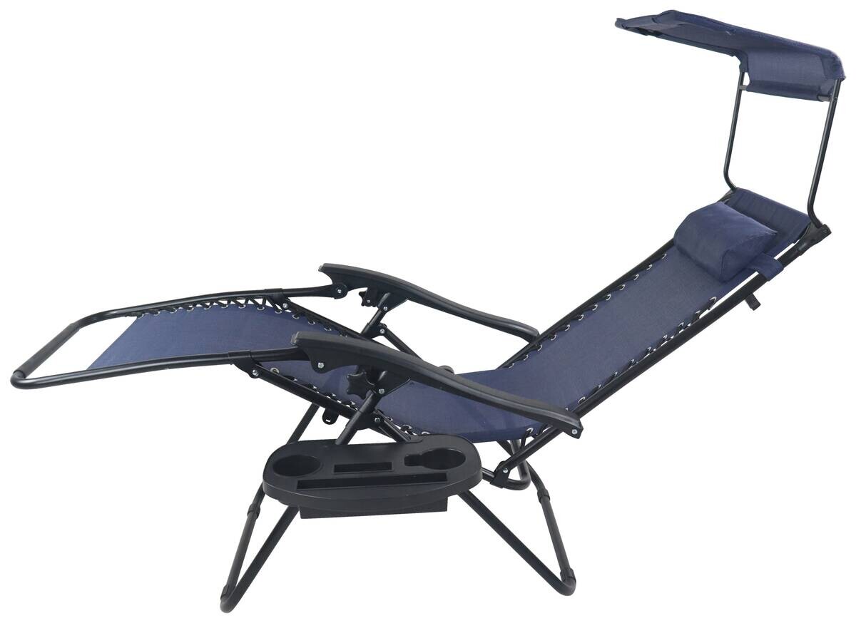 Gartenliege blau Textilene B/H/L: ca. 64x107x160 cm
