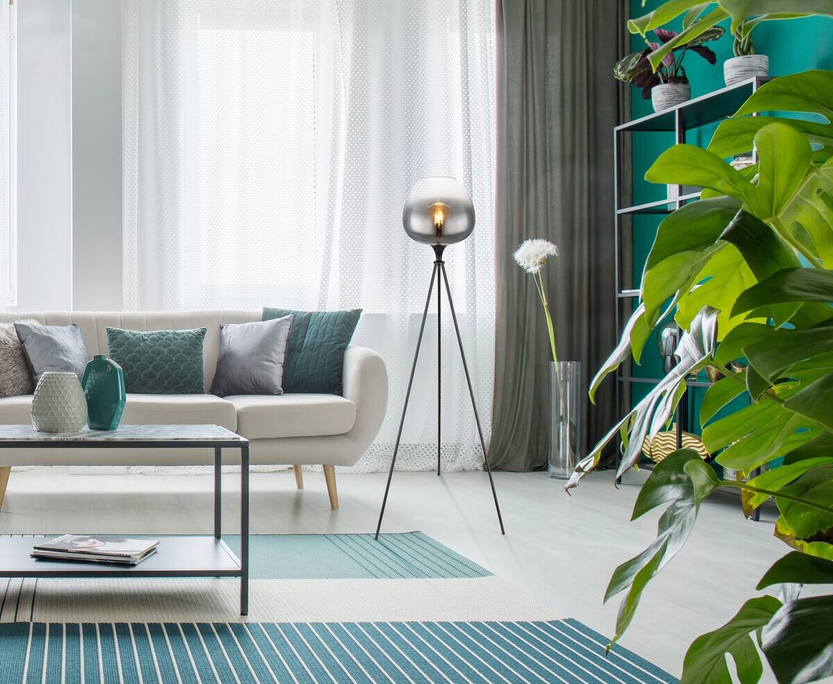 GLOBO Stehleuchte schwarz Metall H/D: ca. 145x65 cm E27 1 Brennstellen