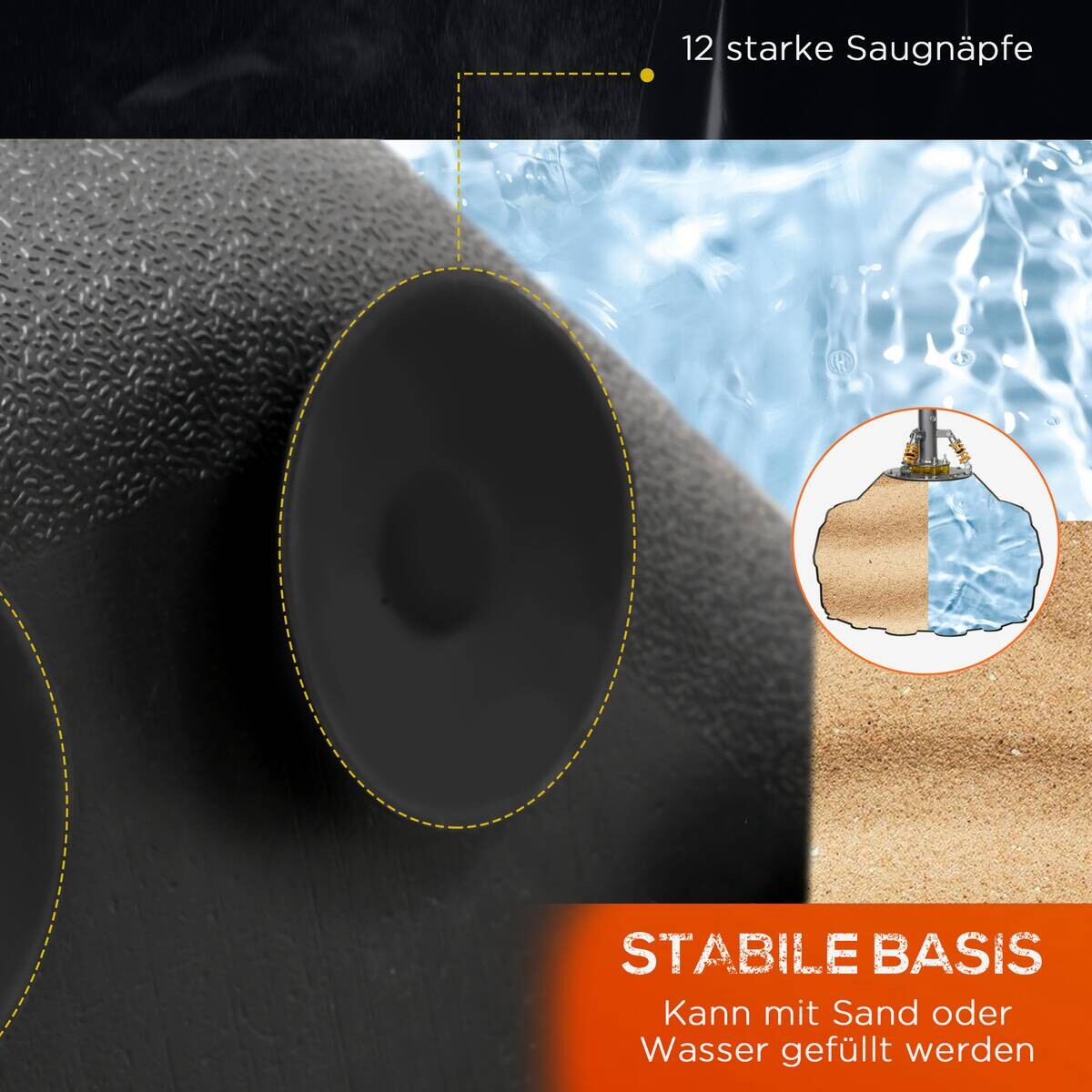 HOMCOM Standboxsack schwarz Kunststoff B/H/L: ca. 63x180x63 cm