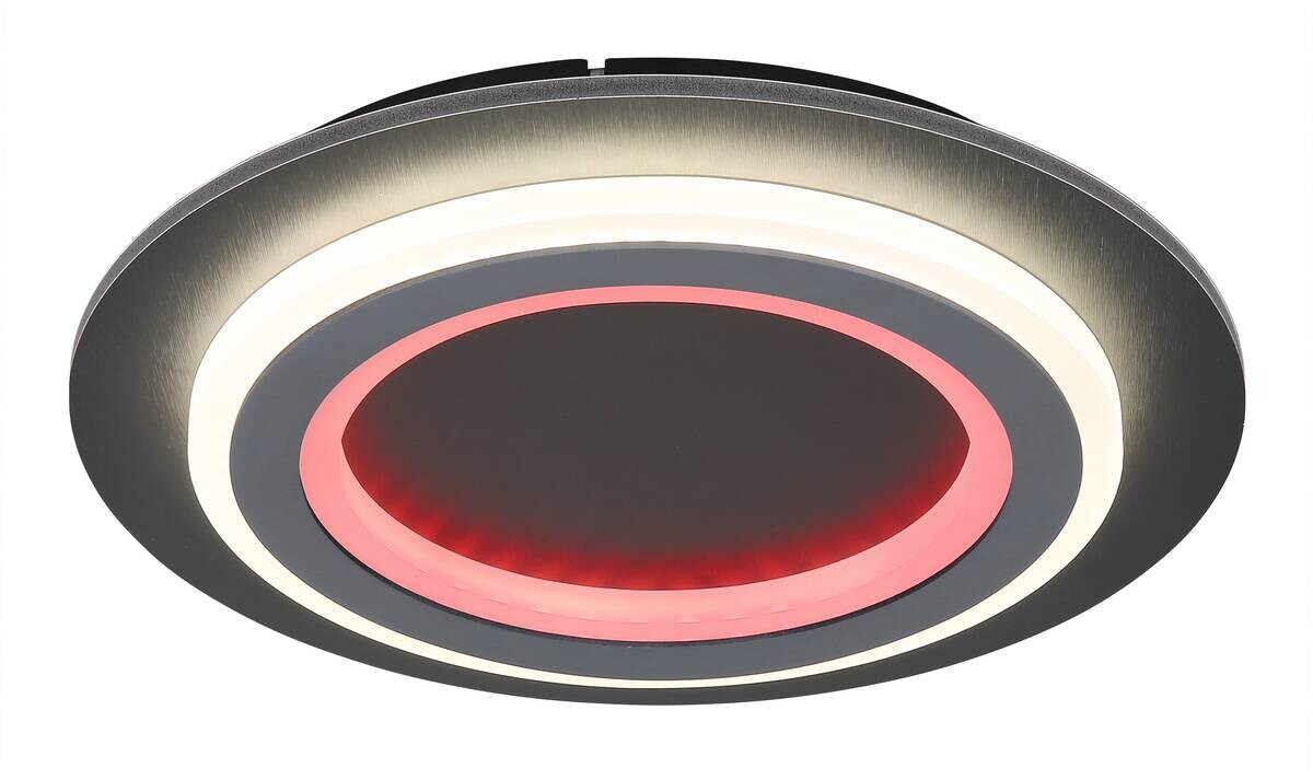 GLOBO LED-Deckenleuchte mattschwarz Opal grau Metall Kunststoff Acryl H/D: ca. 5,5x34 cm 1 Brennstellen