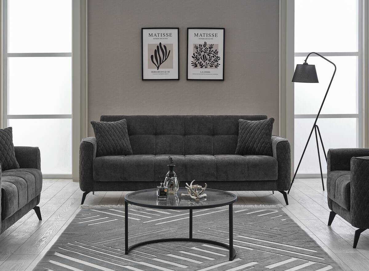 Sofa 3-2-1 Lendor grau Webstoff