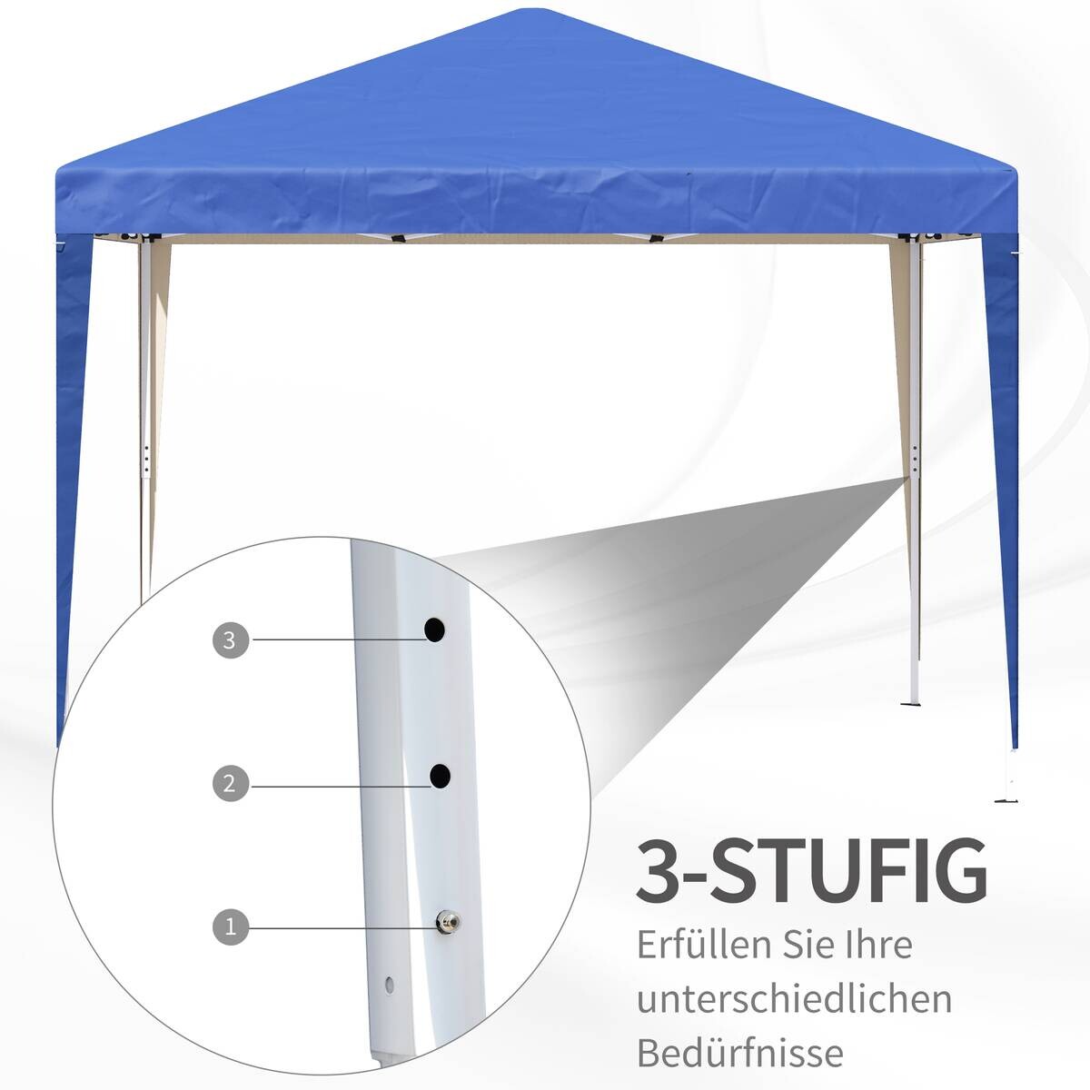Outsunny Pavillon blau Polyester B/H/L: ca. 295x255x295 cm