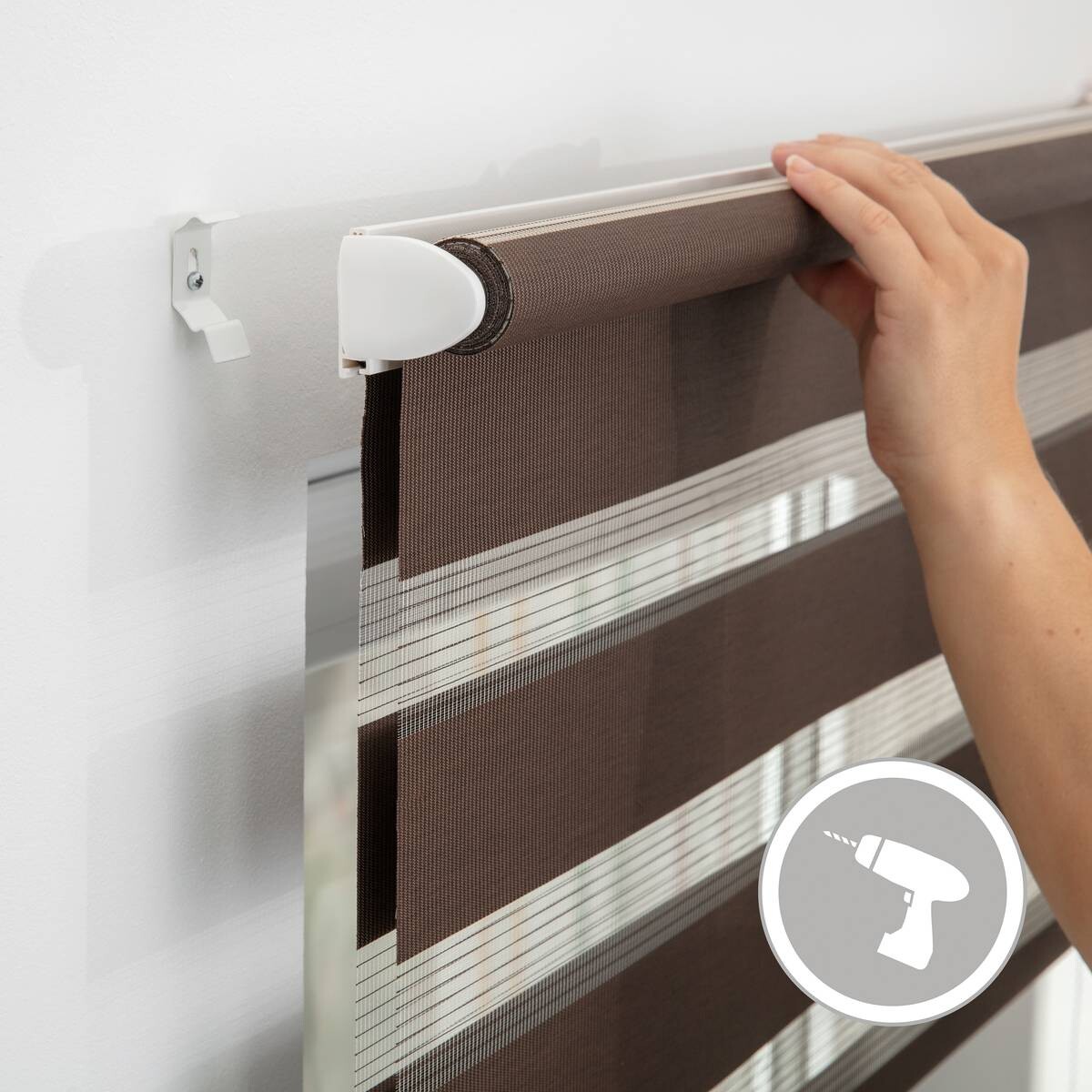 LICHTBLICK Doppelrollo Duo dunkelbraun B/L: ca. 50x150 cm