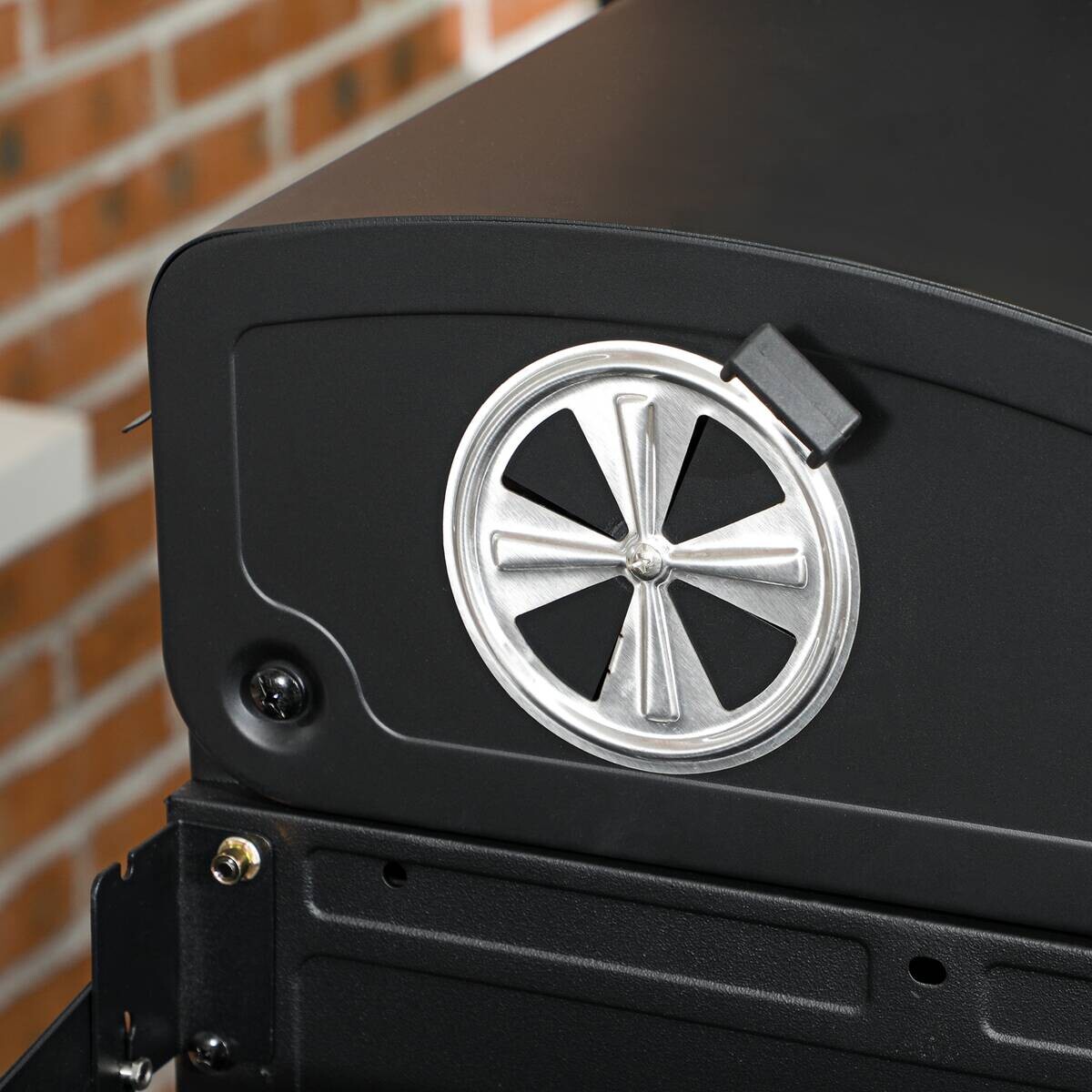 Outsunny Gas-/Kohlegrill Edelstahl B/H/L: ca. 53x101x161 cm