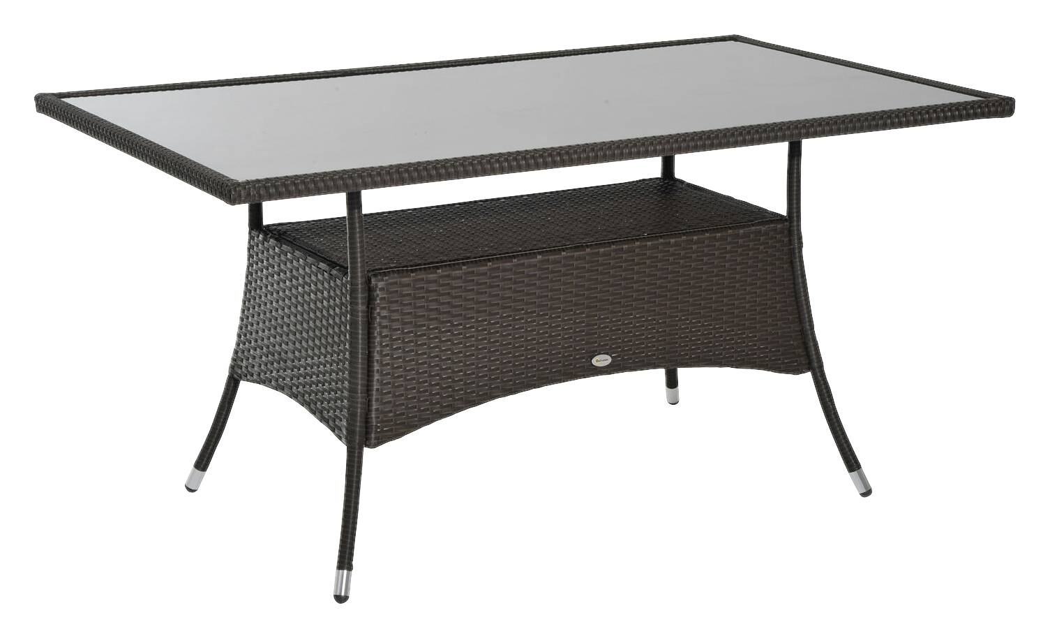 Outsunny Gartentisch schwarz Metall B/H/L: ca. 85x74x150 cm