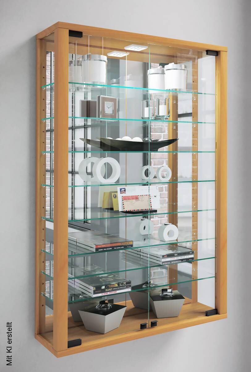 Vitrine Vitrosa buche Holzwerkstoff Glas B/H/T: ca. 59x91x18 cm