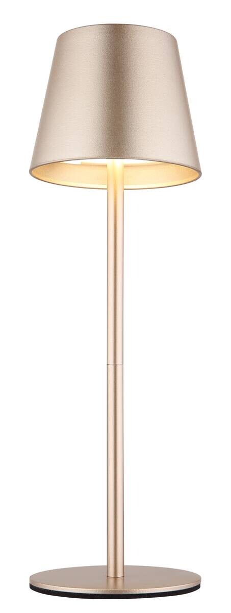 GLOBO LED-Tischleuchte Vannie champagner Metall Kunststoff H/D: ca. 36x11,5 cm