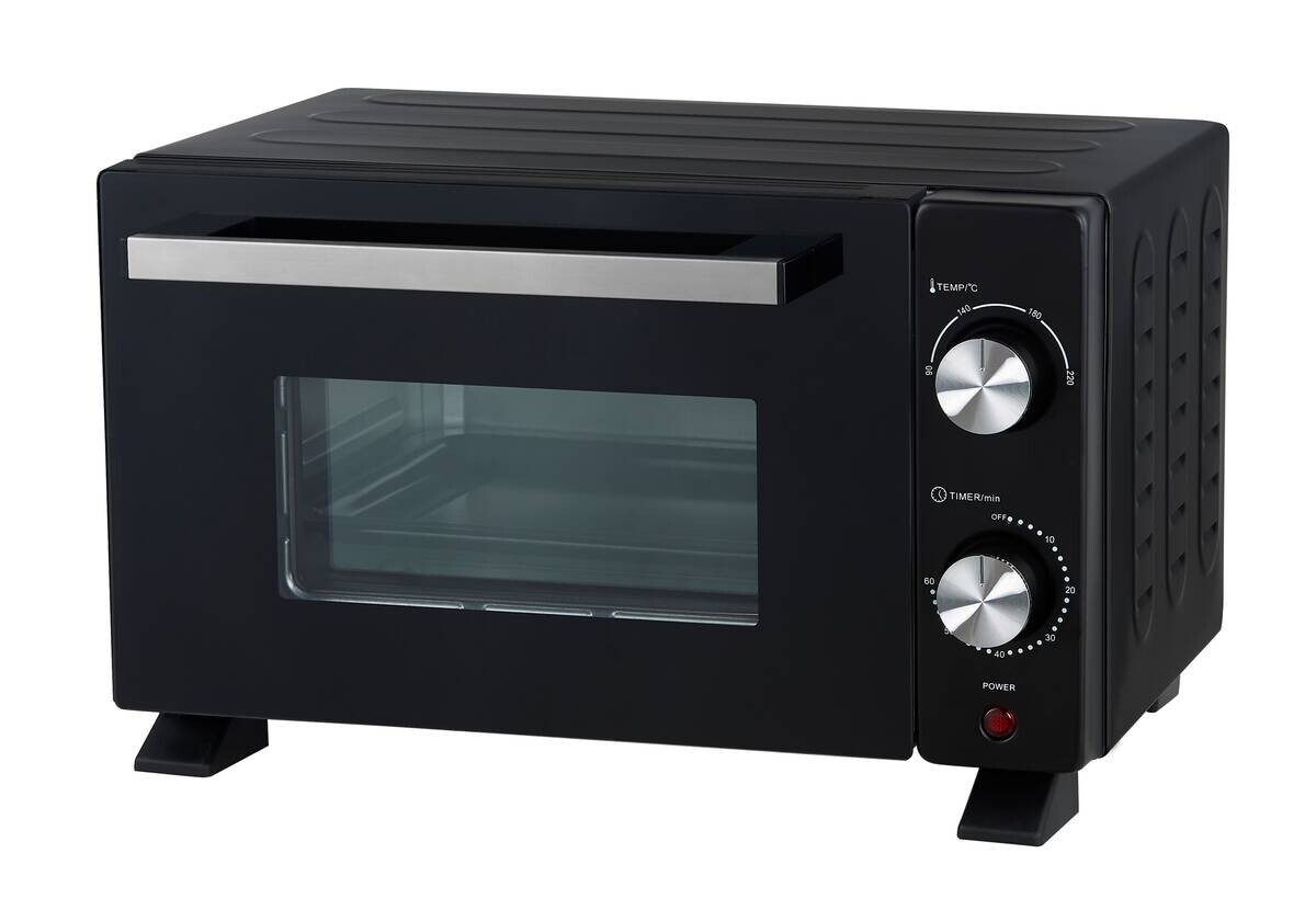 POCOline Mini-Backofen schwarz Metall B/H/L: ca. 29,6x23,1x39,1 cm ca. 9 l