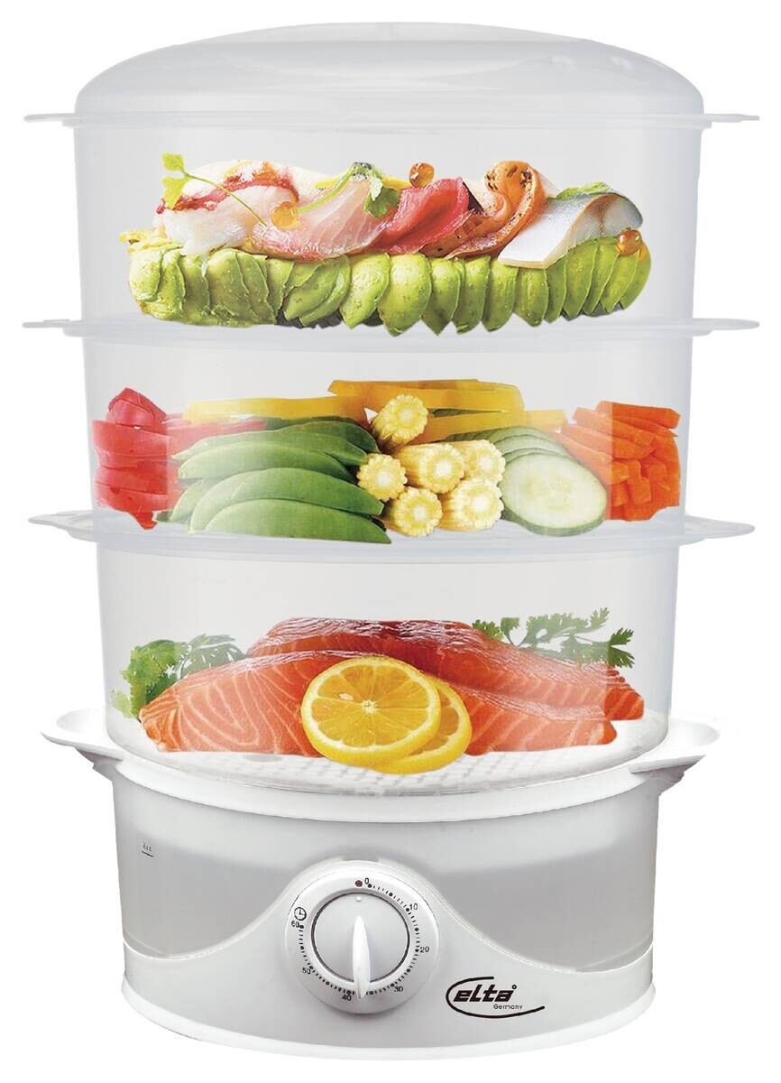 Elta Dampfgarer FS-800 transparent weiß Kunststoff B/H/T: ca. 32x43x21 cm