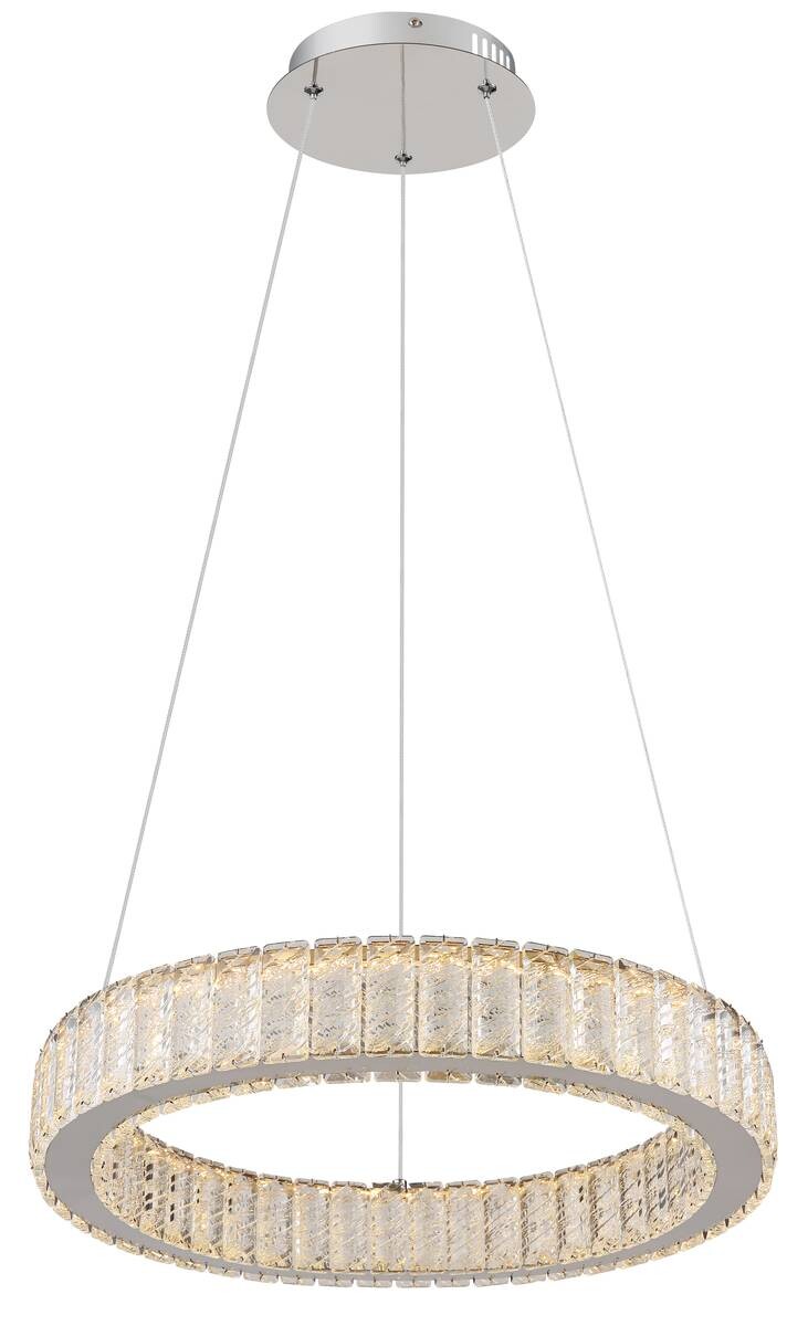 GLOBO Pendelleuchte Chrom Metall Acryl Chrom H/D: ca. 120x50 cm 1.0 Brennstellen