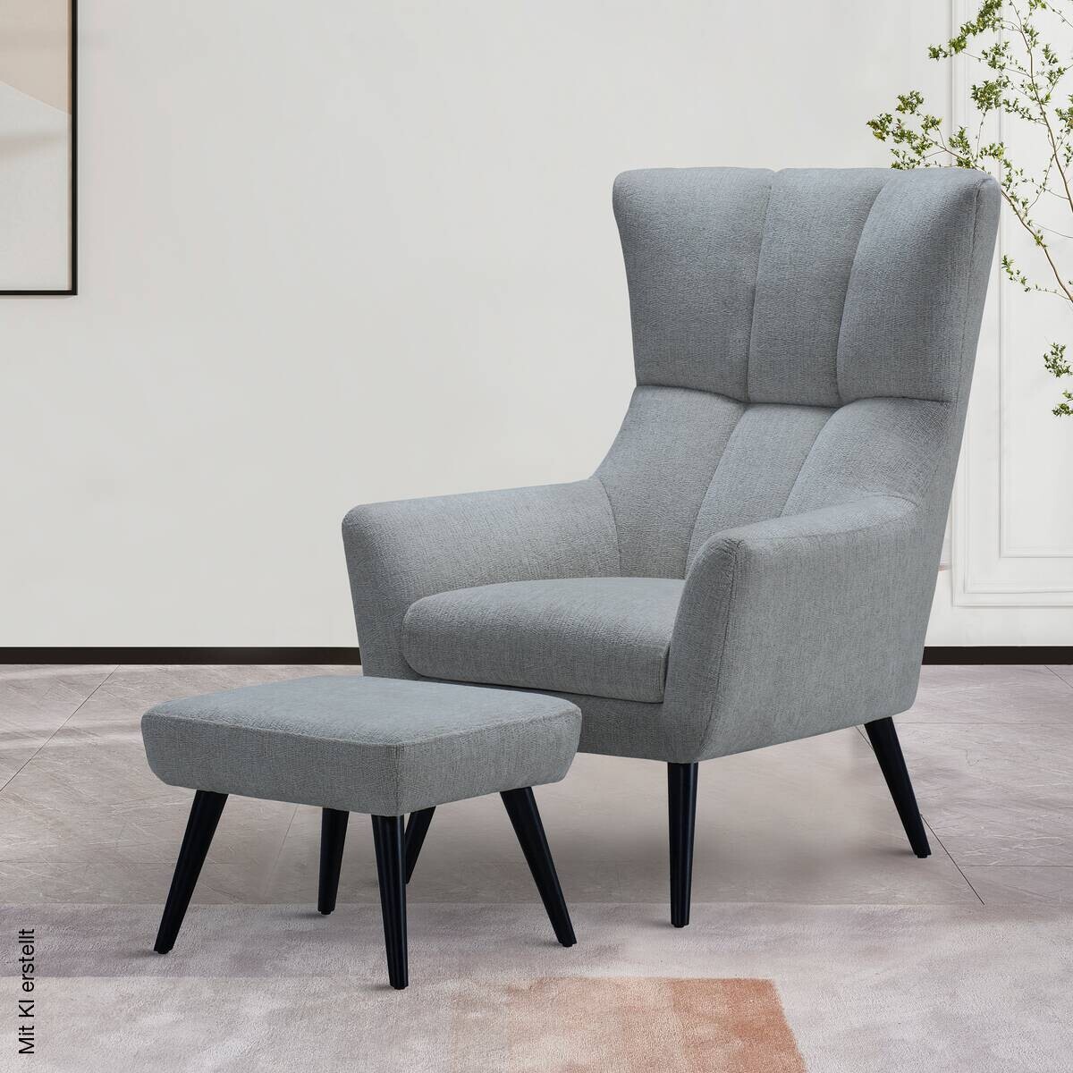 Sessel grau Polyester B/H/T: ca. 90x111x80 cm