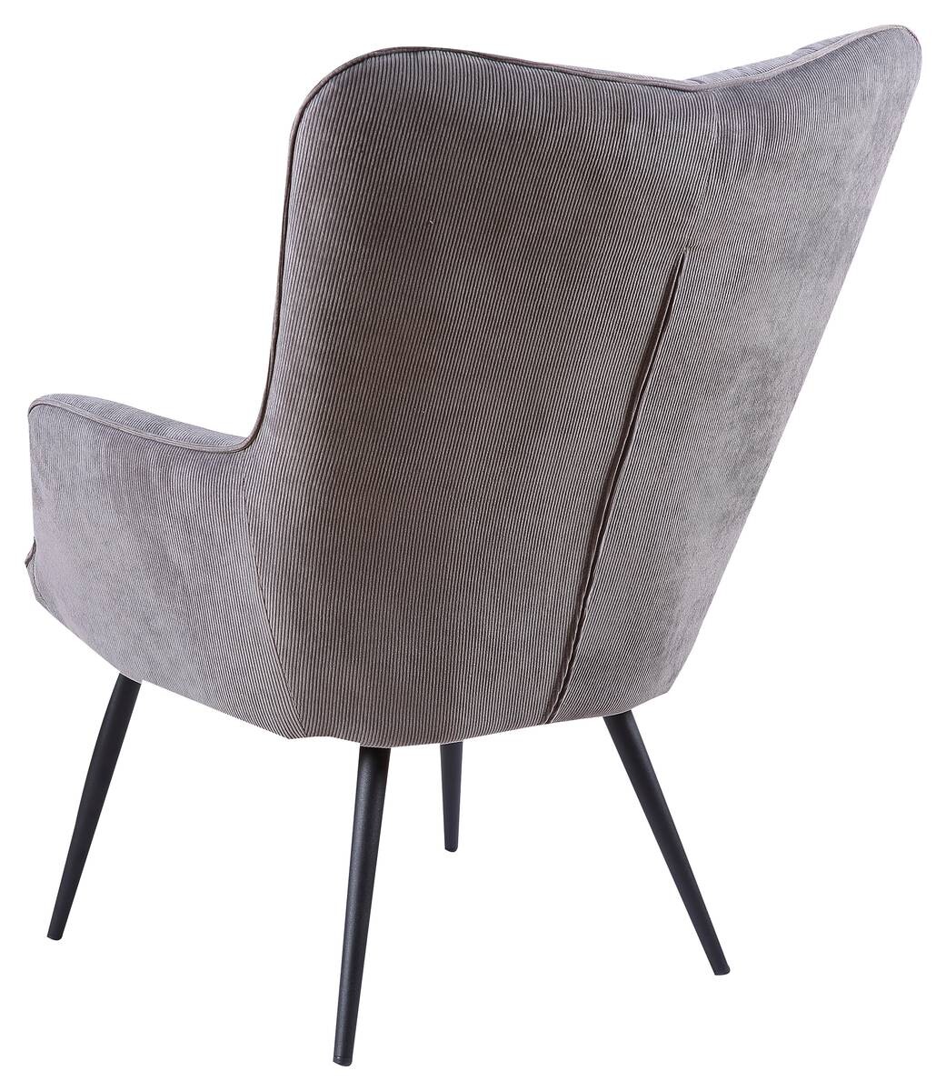 byLIVING Sessel UTA grau schwarz Stoff Metall B/H/T: ca. 72x97x80 cm