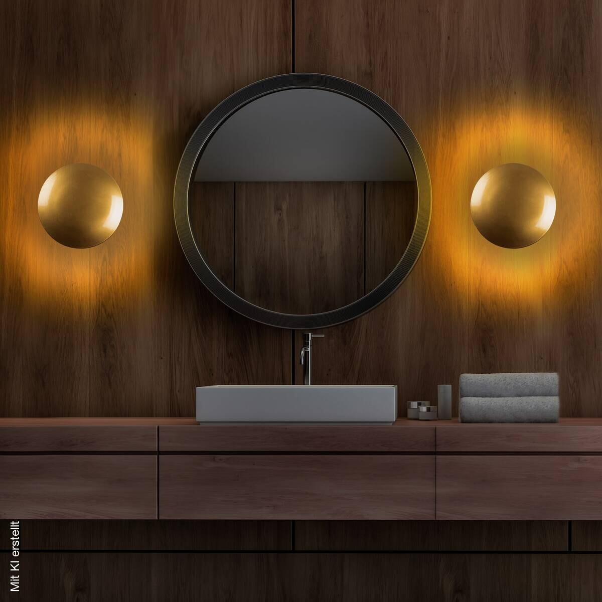 Opviq LED-Wandleuchte gold Metall B/H/T: ca. 25x25x16 cm