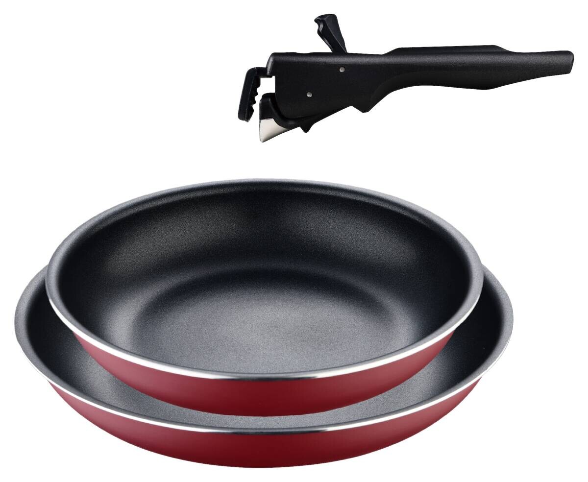 BERGNER Pfannenset Click u. cook rot Aluminium 3 tlg.