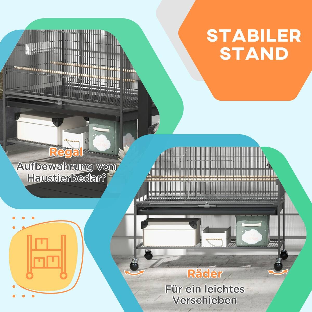 PawHut Tier-Zubehör grau Kunststoff B/H/L: ca. 57x94x153 cm