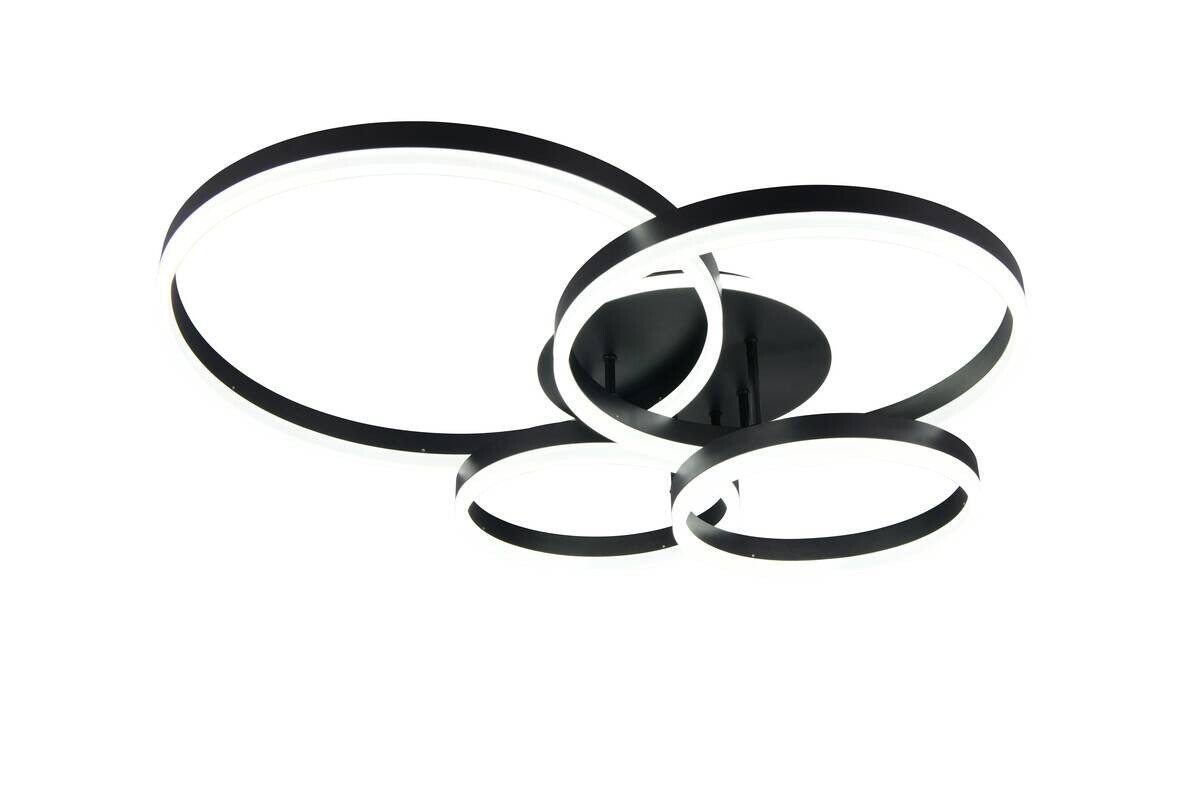 Reality LED-Deckenleuchte Drake schwarz Metall B/H/T: ca. 80x17x70 cm