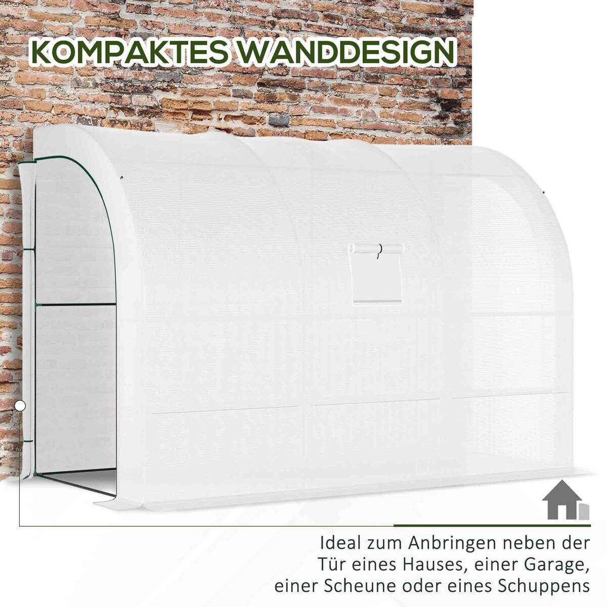 Outsunny Gewächshaus B/H/L: ca. 150x213x300 cm weiß