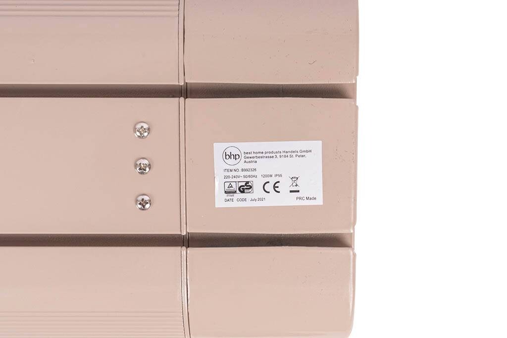 BHP Terassenheizstrahler Sibirien B992326 schwarz Aluminium B/H/T: ca. 93x20x5 cm ca. 1200 W