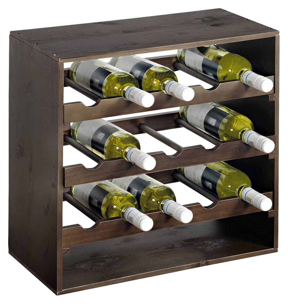 Kesper Weinregal stapelbar braun Kiefer B/H/T: ca. 50x50x25 cm