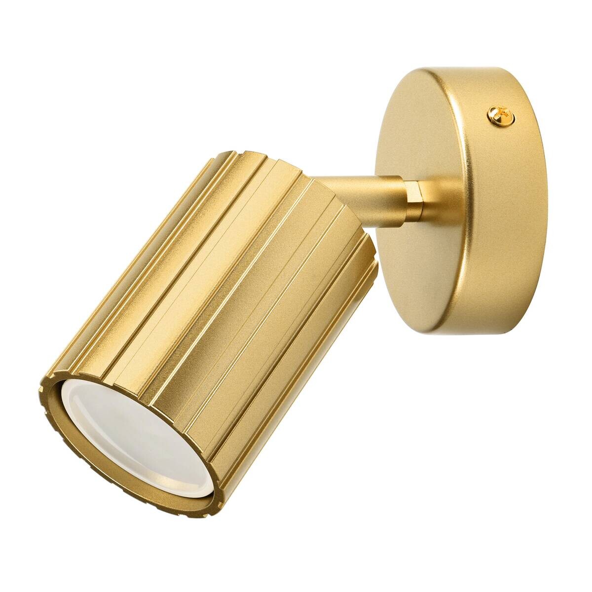 Lamkur Wandleuchte Prisma gold Stahl B/H/L: ca. 8x16x8 cm GU10 1 Brennstellen