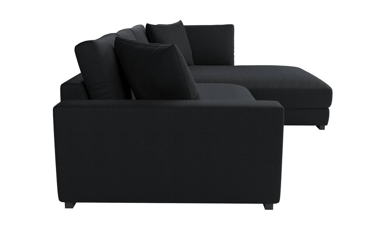 Ecksofa schwarz Microfaser B/H/T: ca. 300x83x190 cm