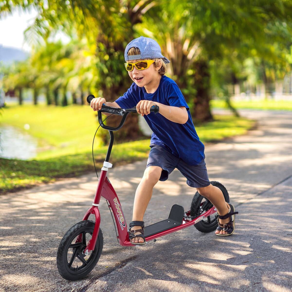 HOMCOM Kinderroller rot