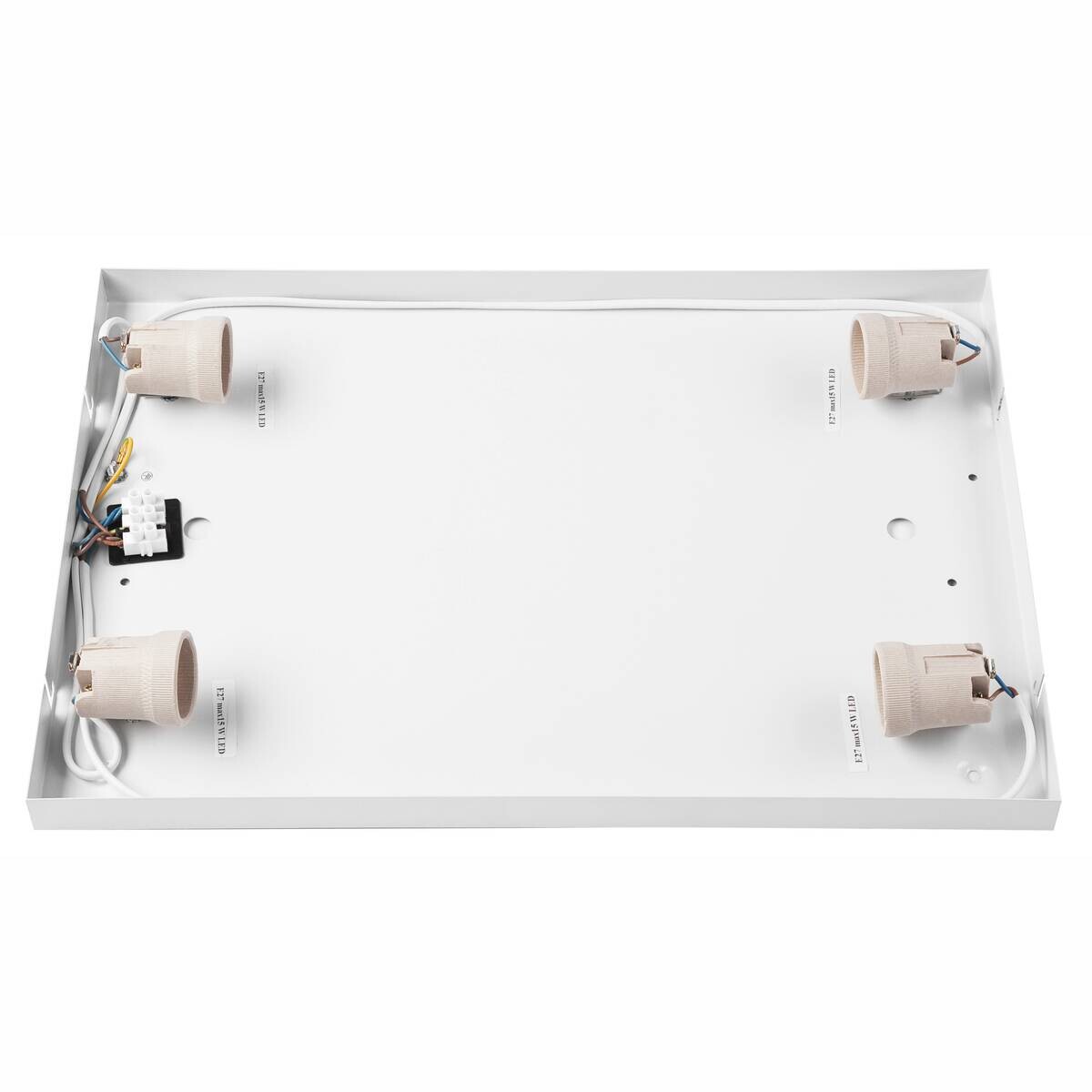 Lamkur Deckenleuchte GASPAR 48888 Eiche Eiche Holz Glas H/L: ca. 8x45 cm E27 4 Brennstellen