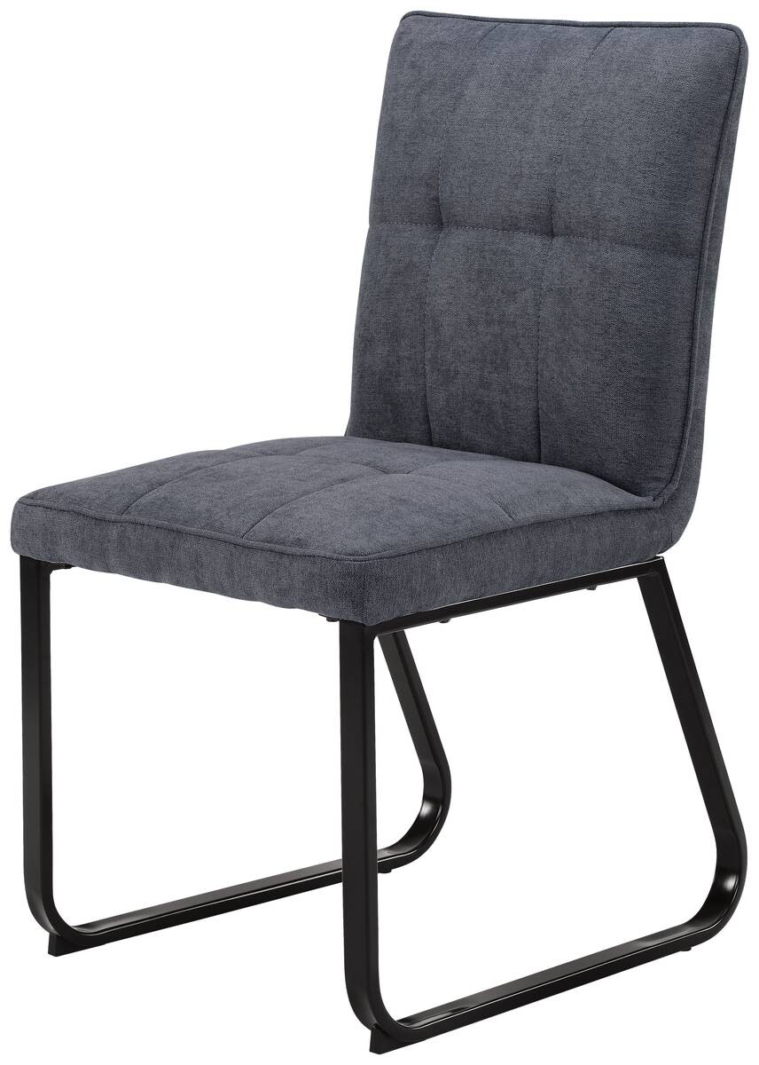 Stuhl TALEA 2er-Set dunkelgrau schwarz Webstoff Metall B/H/T: ca. 46x86x55 cm
